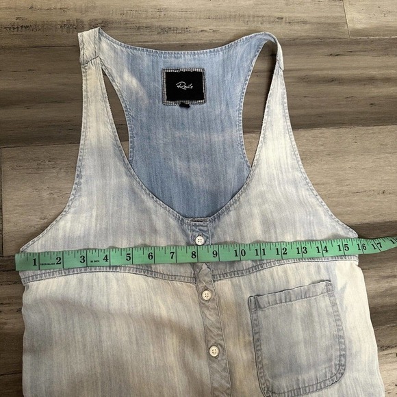 Rails Fiona Chambray Sleeveless Shorts Romper Women's Blue Size M - Picture 6 of 9